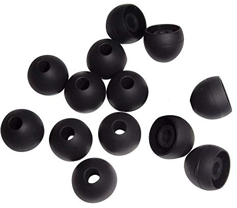 Xcessor Ricambio di Alta Qualita Auricolari Earbud/Earpad in Silicone 7 Paia (Set da 14 Pezzi). Compatibile con la Maggior Auricolare Cuffie Marche. Taglia: MEDIO (M). Nero