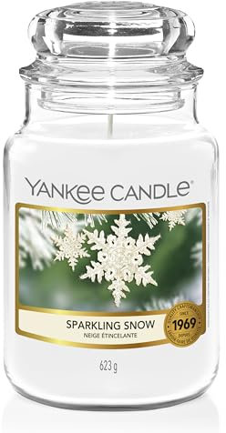 Yankee Candle Vela aromática en tarro grande | Sparkling Snow | Duración de combustión de hasta 150 horas | Regalos perfectos para mujeres