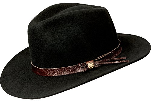 Albatros 257920-200-55/56 Bogart Wool felt Hat, Black, Size 55/56