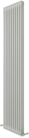 iBathUK Regency Wall-Mounted Vertical 2 Column Radiator, Steel Cast Iron Style High Thermal Output Hydronic Central Heating, Traditional Designer Radiator in Gloss White, 1800 × 470mm