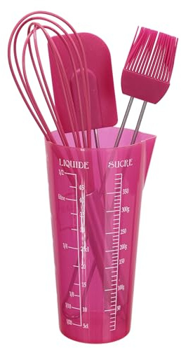 Lily Cook Utensile da Forno per Cucina in Resistente Polipropilene, Ideale per Cucinare e Preparare, Design ergonomico, Dimensioni 6 x 6 x 26 cm, Rosso/Grigio/Nero