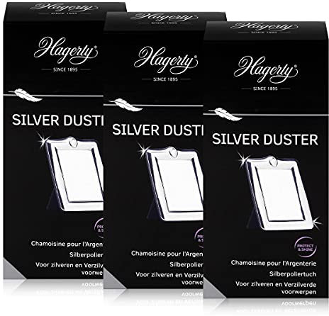 Hagerty Silver Duster Lot de 3 chiffons en coton pour argent 36 x 55 cm