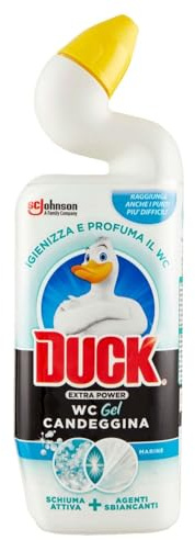 Duck WC Gel Candeggina - Liquido per WC, Igienizza e profuma, Fragranza Marine, Formato Scorta da 12 pezzi