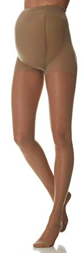 SCUDOTEX Schwangerschafts-Strumpfhose, 40 Denier, Netzgewebe, glatt, Kompression abnehmend, leicht, 7 – 9 Hg, Farbe Natur, Größe 2