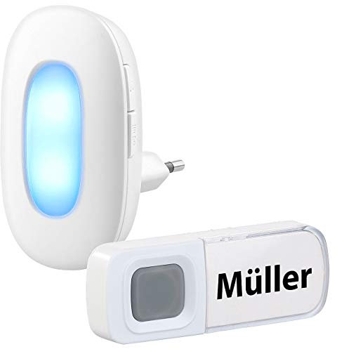 CASAcontrol Funkklingel Steckdose: Steckdosen-Funk-Klingel mit optischem Signal, 15 Melodien, 50 m, IP54 (Klingeln, Funk Klingelanlage, Optische)