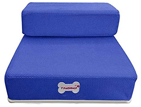 Levoberg Hundetreppe für kleine Hunde Blau, Haustiertreppe Stufen für Hunde und Katzen Hundetreppe für Bett