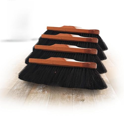 Novaliv 4 escobillones de mezcla de crin, mezcla de pelo fino de animales, cepillos de mano de pelo natural