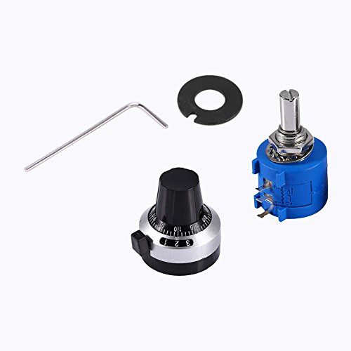 Potenziometro a filo avvolto multigiro,10K Ohm 3590S-2-103L Potenziometro rotazionale di precisione a filo avvolto 10 giri + manopola Adatto per saldatrici