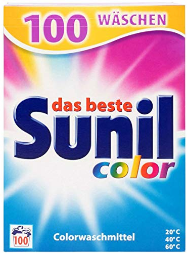 Sunil Colorwaschmittel - Pulver für 100 Waschladungen Bunt-Wäsche - hautverträglich, mikroplastikfrei, vegan - 5 kg