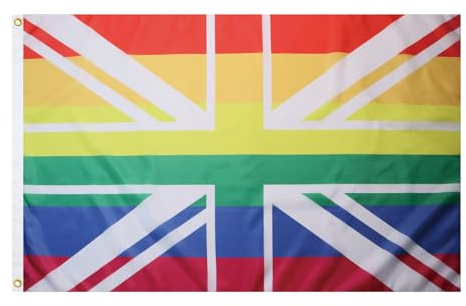 BANDIERA REGNO UNITI ARCOBALENO 90x60cm - BANDIERA GAY 60 x 90 cm - AZ FLAG
