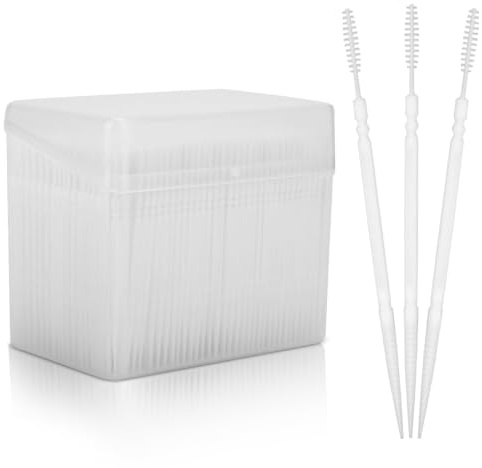 1100 PCS Palillos De Dientes, Portátil Palillo De Dientes De Doble Cabeza Palillo De Dientes De Varios Colores Palillo De Dientes Redondo Palillos De Dientes De Plástico Para El Cuidado Bucal(White)