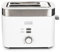 LIVIVO Sirius 2 Slice Toaster Glossy With Silver Chrome Finish & Wide Slots - 7 Browning Bread Toast Settings - Reheat Defrost & Cancel Functions – Detachable Slide On Crumb Tray 930w (White)
