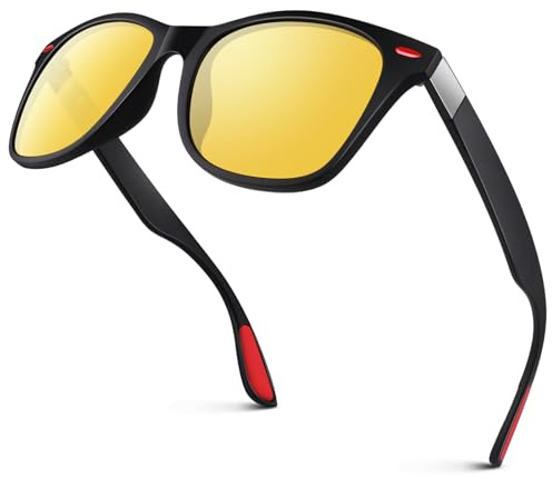 LINVO Polarisierte Sonnenbrille Herren Damen, Retro Dunkle 100% UV Schutz für Autofahren Angeln Laufen