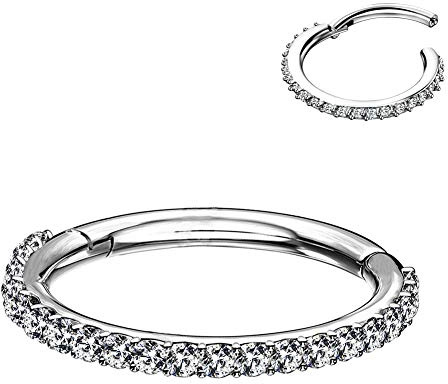 OUFER Piercing Ombelico Chiusura a Cerniera in Acciaio Chirurgico con Zirconia cubica Helix Piercing Orecchini Helix Gioielli dell'ombelico