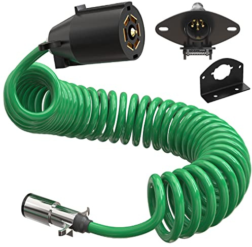LATCH.IT 7 Pin to 6 Pin Trailer Adapter V2.0 | Weatherproof 7 pins to 6 pin Trailer Cable | Wire Stretches up to 8-feet! | 6 Pins to 7 Pin Trailer Adapter | Perfect Solution for Your Towing Rig
