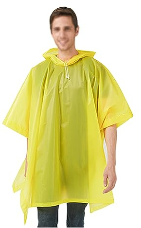 Ehtnsgl 2 Pièces Poncho Pluie Randonnée, Poncho Pluie Imperméable, Poncho Pluie Velo, Convient pour le Cyclisme, Escalade, Randonnée, Pêche, Camping (Jaune)