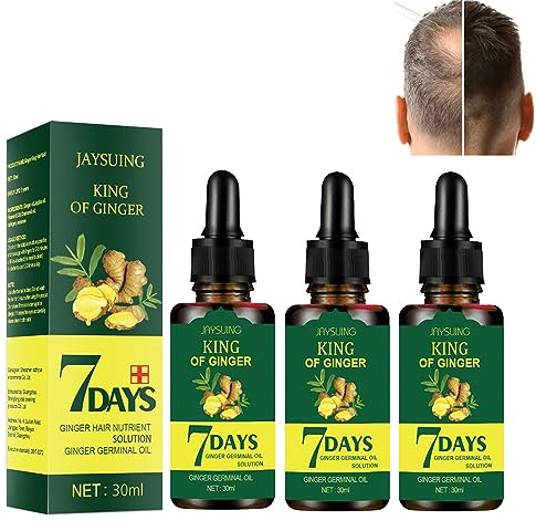 7 Days Hair Growth, Haarwachstumsserum, Ginger Hair Regrowth Haarserum, Ginger Hair Serum, Ingwer-Keimöl, Loss Treatment Growth Hair for Men Women (3 Stück)
