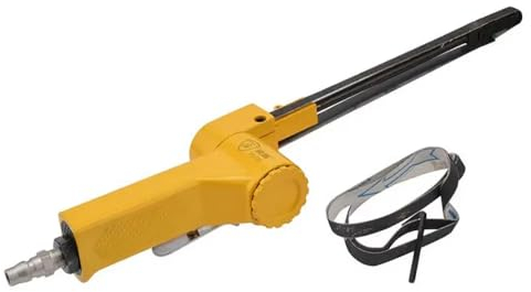 LeTkingok Verlängertes Modell, Pneumatischer Bandschleifer, 10x600mm, Luftpoliermaschine in Industriequalität, Winkelverstellbar, 16.000U/min, 90PSI