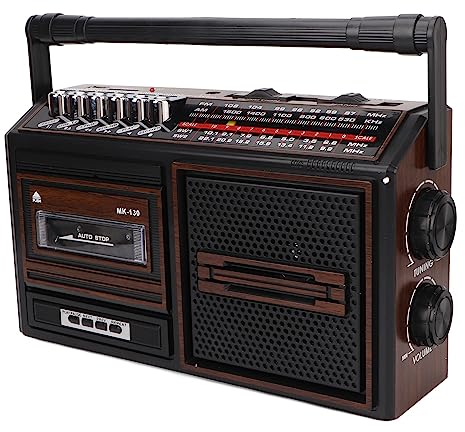 Kassettenspieler, Retro-Boombox, Kassettenspieler, AM/FM/SW1/SW2-Radio, Tragbare -Boombox, Unterstützt Speicherkarte, USB und Kassette mit Kopfhöreranschluss, Großer