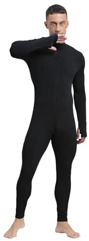 Zaldita Men Spandex One Piece Unitard Bodysuit Stretch Skin-Tight Unitard Jumpsuit Leotard Dancewear Black XXL