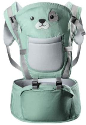Babytragesitz mit Tiermuster Hüftsitz Kleinkindertrage Sicherheit Neugeborenen-Fronttasche grüner Babytrage-Rucksack