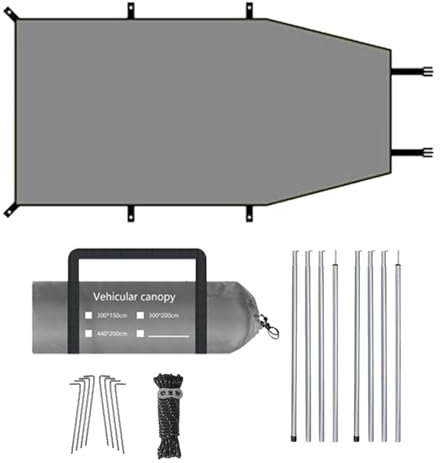 Autodachzelt, Auto-Campingzelt, wasserdichtes Campingzelt, Auto-Zelt, leichte Campingausrüstung, Vorzelt, wasserdichtes SUV-Zelt, Kofferraumzelt mit Heringen und Seilen für Camping, Outdoor,
