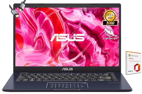 ASUS Vivobook Go 14 pouces FHD Notebook, Intel Celeron N4020, KB Backlight, Wi-Fi 5, USB Type C, 12 heures d'autonomie, Windows 11 Home en mode S, avec HDMI (4 Go RAM, 128)