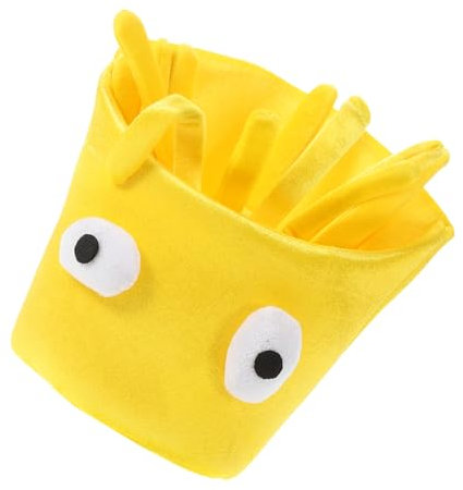 VICASKY Halloween Pommes Frites Hut Lustige Cartoon-kopfbedeckung Für Erwachsene Spaßiger Food-hut Für Partys Und Festivals Atmungsaktives Samtmaterial Für Mädchen Und Erwachsene