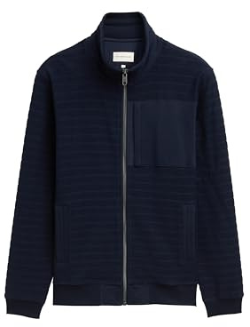 Tom Tailor Herren 1049373 Sweatjacke mit Brusttasche (1er Pack)