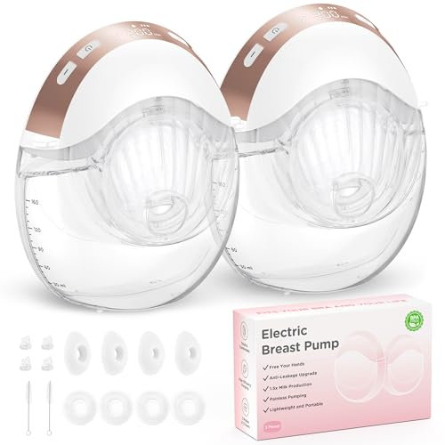 Jheppbay Electric Breast Pump Wearable, Leakproof Discreet Hands Free Pump, 205g Ultra-Light Wireless Electrical Pump with 3 Modes 12Levels, Portable Design for Nursing Moms at Work Home Travel