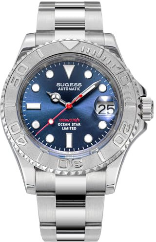 Sugess Ocean Star S450-2.ES mechanische Herrenuhr mit Saphirglas, 100 m, silber