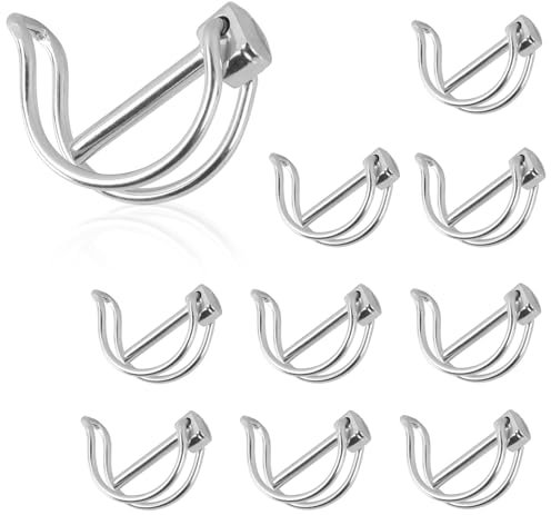 Pipe Folding Cotter Pins, 6 x 45 mm Locking Pin, Pack of 10 with Snap Closure, Galvanised Cotter Pins, Safety Bolts, for Farm, Lawn, Garden