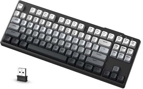 ATTACK SHARK X FREEWOLF M87 Tastiera da Gioco Wireless all'80%, TKL RGB SA Tastiera PBT Bluetooth/2.4Ghz, Batteria da 4000 mAh per Mac/Win, Ufficio/Giochi, QWERTY - Sfumatura Nera