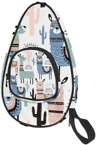 VAPOKF Housse pour raquette de tennis de table, motif lama et cactus - Sac de raquette de tennis de table avec pochette pour 4 à 5 balles