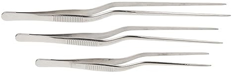 LABRIMP 3pcs Stainless Steel Tweezers Fish Bone Tweezers for Cooking Fine Tongs Hair Removing Food Grade Kitchen Tools