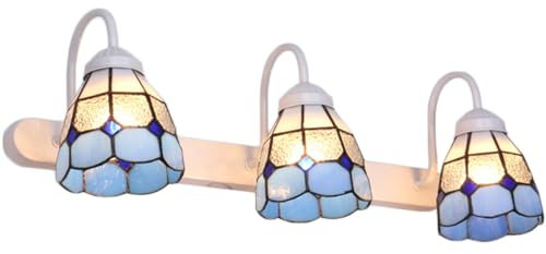 Mengjay Wandleuchte mit Glas Lampenschirm,Wandlampe Innen Vintage E27,Waschtisch Wandleuchten Spiegelleuchte Bad,Industrial Metall Wandbeleuchtung für Schlafzimmer Wohnzimmer (C)