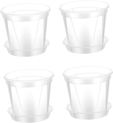 Toddmomy 4pièces Lot de Pots De Fleurs Plastique pour Plantes Jardin Intérieur avec Drainage Et Plateau