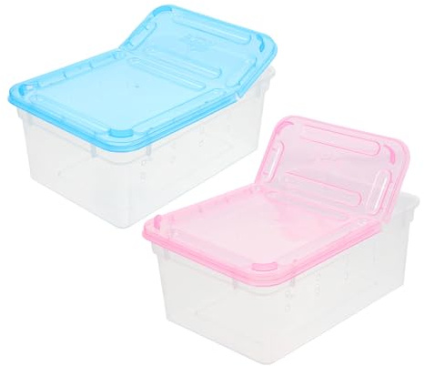 GARVALON Cajas para Reptiles Pequeñas De Plástico Ventiladas para Cría y Alimentación, Transparentes, Resistentes, Aptas para Incubación y Transporte De Geckos y Serpientes