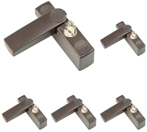 Burg Wächter Fenstersicherung, Braun, 142 x 24 x 35 mm (Packung mit 5)
