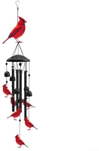 Mulino a vento musicale per esterni con motivo uccellino, decorazione per giardino e balcone, in metallo, per creare tranquillità e tranquillità per ambienti esterni