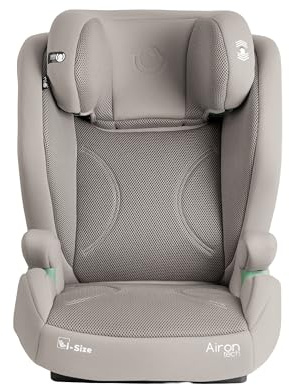 Olmitos AIRON TECH Silla de Coche i-Size 100-150 cm con ISOFIX Integrado, Asiento Infantil Reclinable, Reposacabezas Ajustable, Protección Lateral, Tejido Transpirable 3D, Respaldo ExtraíblE (Beige)