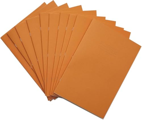 RHINO Ringbuch-Notizheft, DIN A4 Kariert 5 mm, 48 Seiten Heft, Orange, 10 Stück