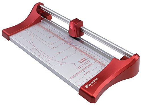 Swordfish 40262 Slimline A4 10 Sheet Rotary Paper Trimmer/Guillotine - Red