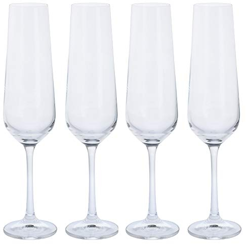 Dartington Crystal ST3286/4/4PK - Crystal Champagne Flutes, Set of 4 - Cheers, 5.5 x 5.5 x 24 cm