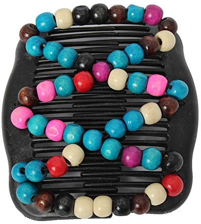 JUSTFOX - Trend African Hairclip Haarklammer Haarkamm Blüten Holzdesign Butterfly Bunt 1