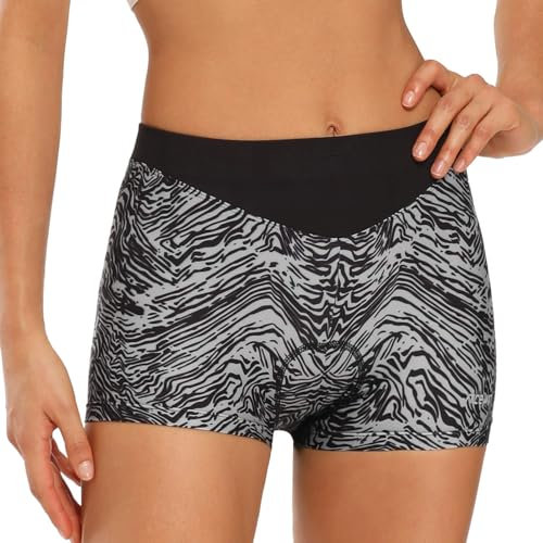 NICEWIN Radunterhose Damen mit Sitzpolster Radlerhose 4D Gepolsterte Fahrradhose Atmungsaktive schnelltrocknende stoßfeste Damen Fahrrad Unterwäsche Shorts, XXL, Black