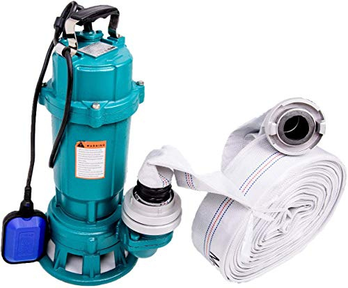 Fäkalienpumpe IBO 550W mit Zerkleinerer + 2 Storz C + 40m Schlauch Pumpe Tauchpumpe Schwimmschalter Wasserpumpe Schmutzwasserpumpe mit Bauschlauch Schwimmer