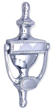 Georgianischer Türklopfer im traditionellen Stil, massives Messing, 15,2 cm, Chrom- und Messing-Finish