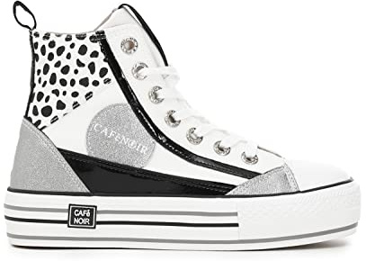 Zapatillas altas con pedrería, Multicolor Blanco, 39 EU