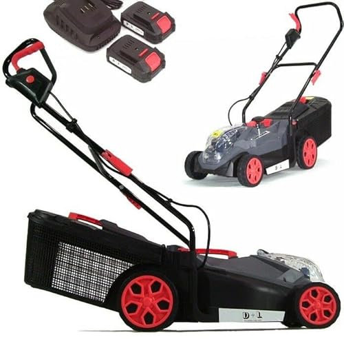 Rasenmäher Akku 2x20V Li-Ion Akkumäher 360mm Elektrischer Rasenmäher mit Ladegerät unkl 2X Akku 56765 zentrale Schnitthöhenverstellung,30L Fangkorb, inkl. Schnellladegerät AWZ